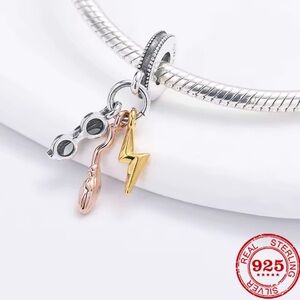 New Sterling Silver 925 Harry Potter trio bracelet charm